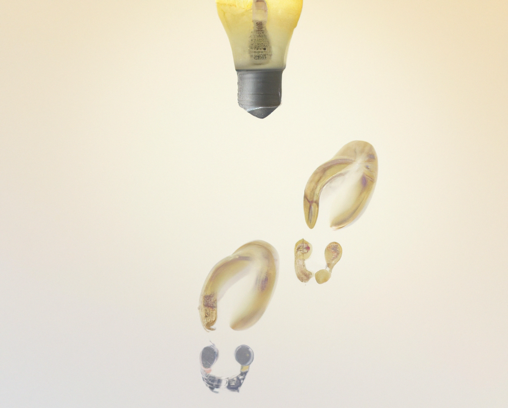 lightbulb (to symbolize creative thinking) and footprints to represent the walk